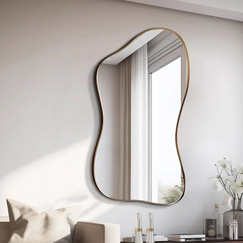 Full Body Mirror Standing Art Wall Luxury Irregular Frame Accent Unique Mirror Xenomorph Espelhos Trendy Furniture