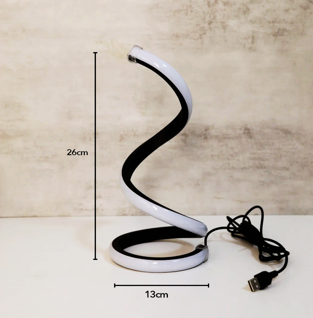 Spiral LED Desk Lamp - Modern Bauhaus Style Bedside Table Lamp