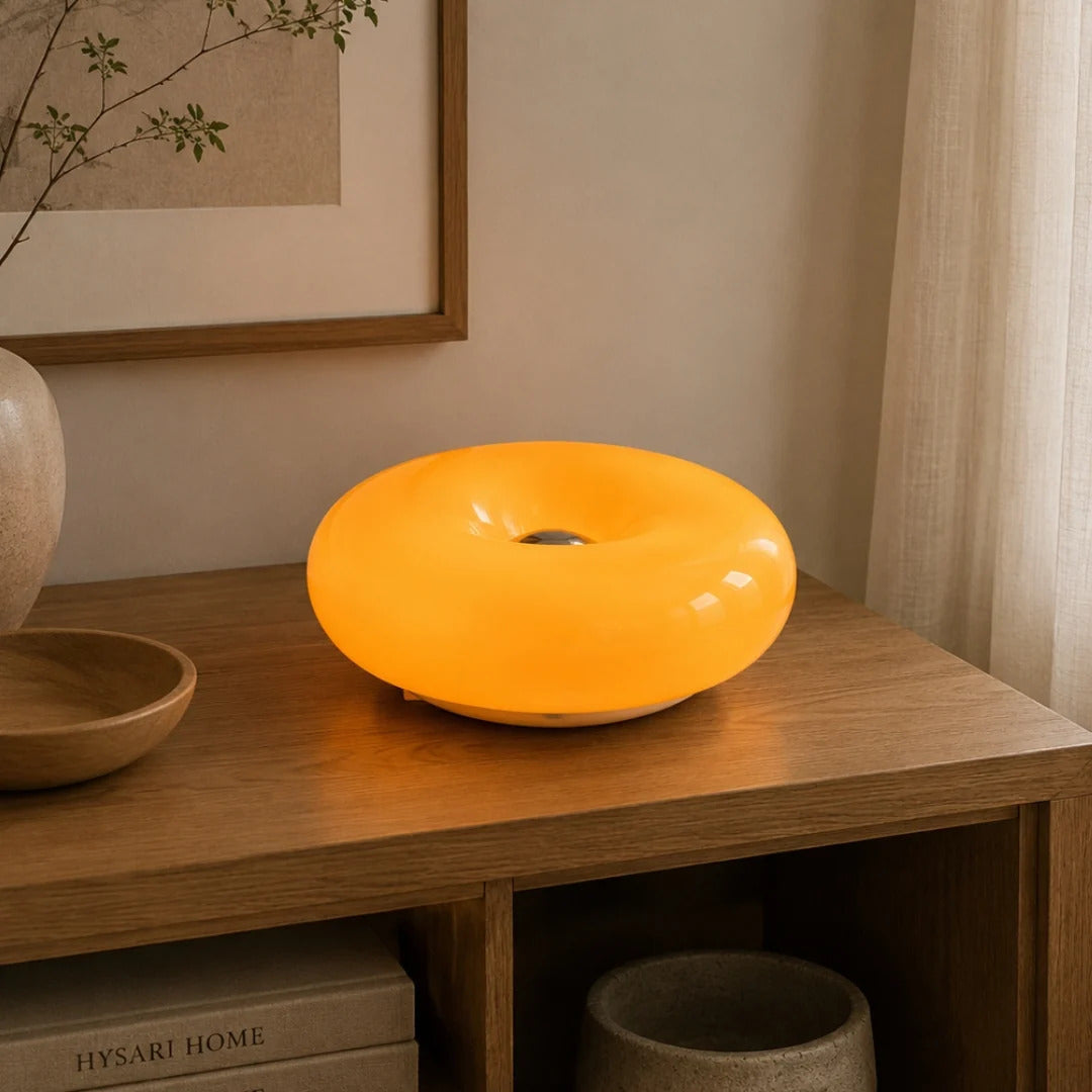 Orange Donut Table Lamp | Bauhaus Style Bedside Table Lamp&nbsp;
