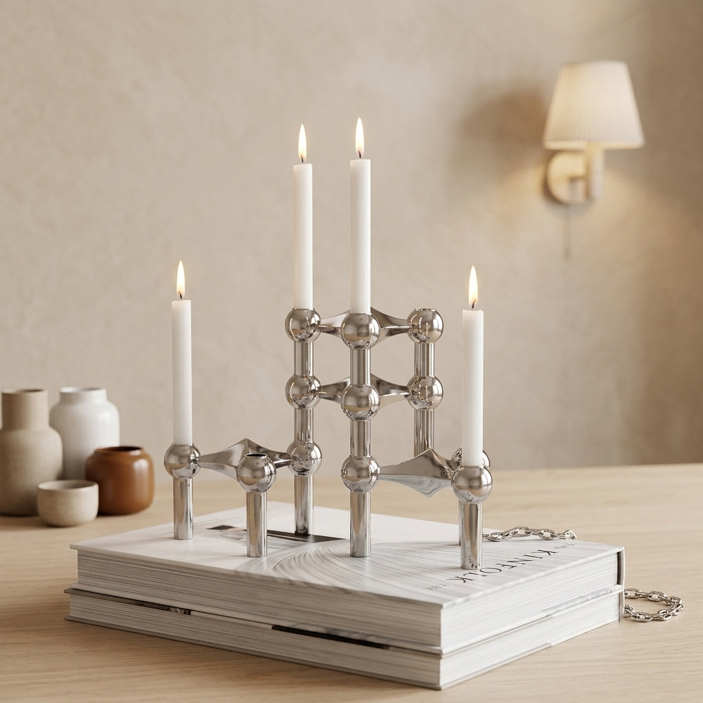 Luxury Candlestick Holders Modular Stand Nordic Stainless Steel Candlestick for Living Room/Bedroom Decor
