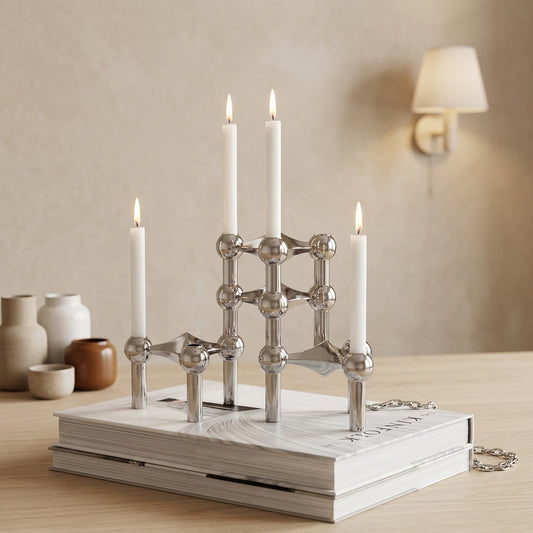 Luxury Candlestick Holders Modular Stand Nordic Stainless Steel Candlestick for Living Room/Bedroom Decor