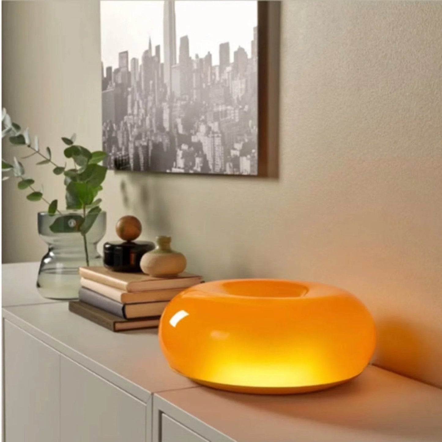 Orange Donut Table Lamp | Bauhaus Style Bedside Table Lamp&nbsp;