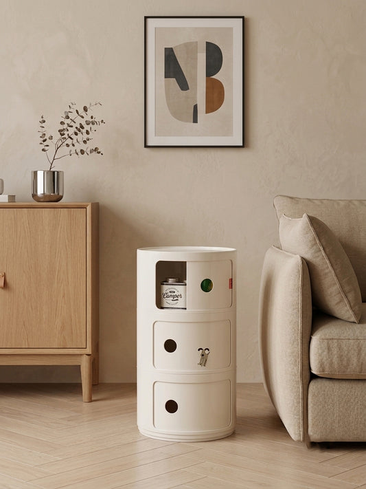 Round bedside table nordic plastic Bedside cabinet for bedroom small side end table nightstand Storage locker