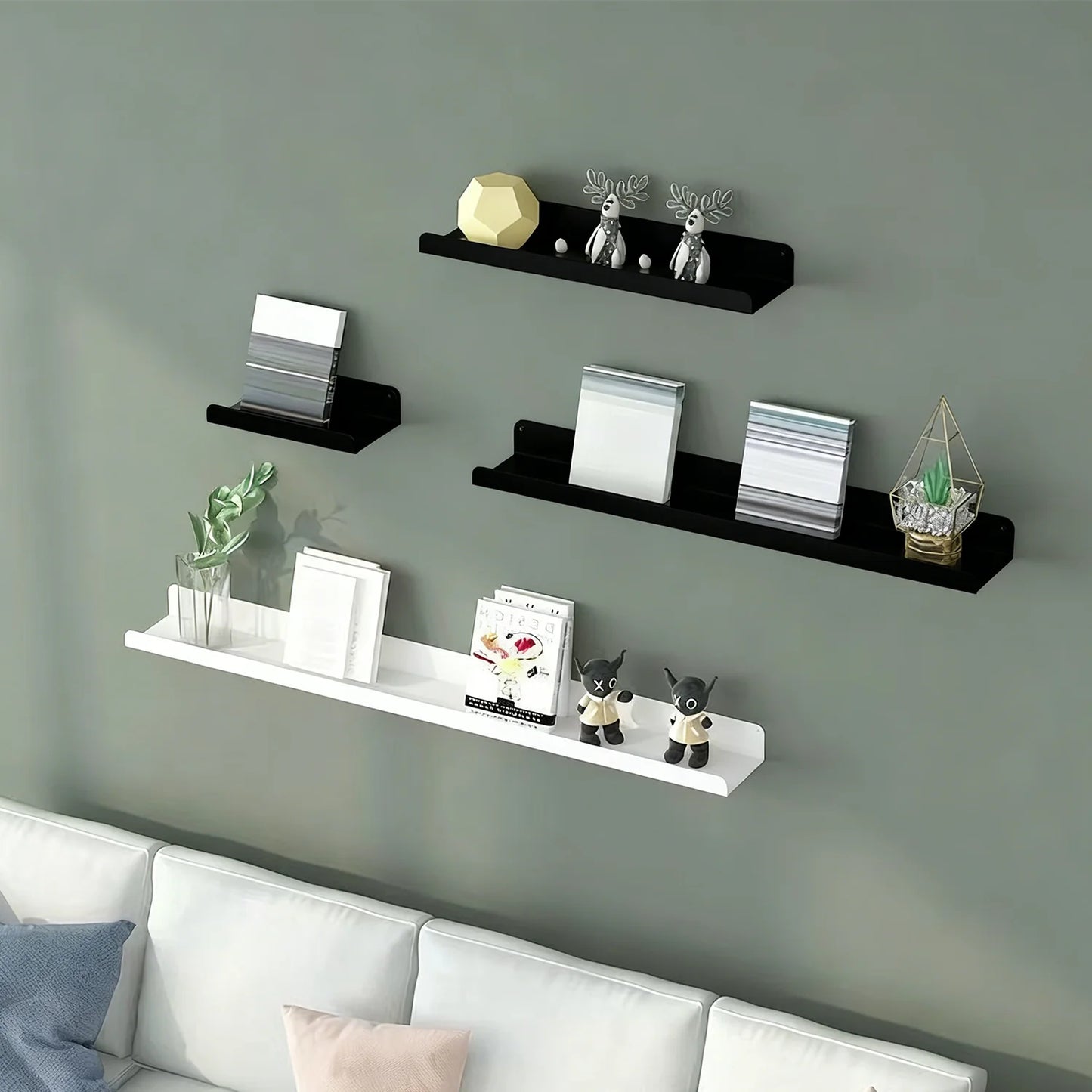 Ledge Shelf Picture Ledge Metal Wall Shelves Floating Shelves Book Shelves Kids Bookshelf Wall Mounted for Living Room Bedroom