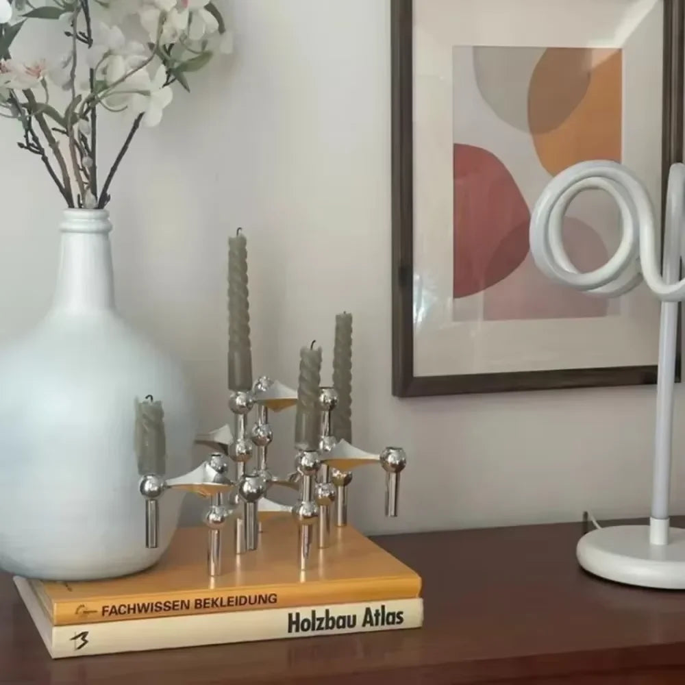Luxury Candlestick Holders Modular Stand Nordic Stainless Steel Candlestick for Living Room/Bedroom Decor