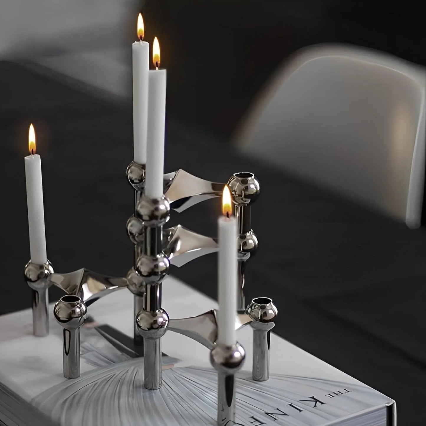 Luxury Candlestick Holders Modular Stand Nordic Stainless Steel Candlestick for Living Room/Bedroom Decor