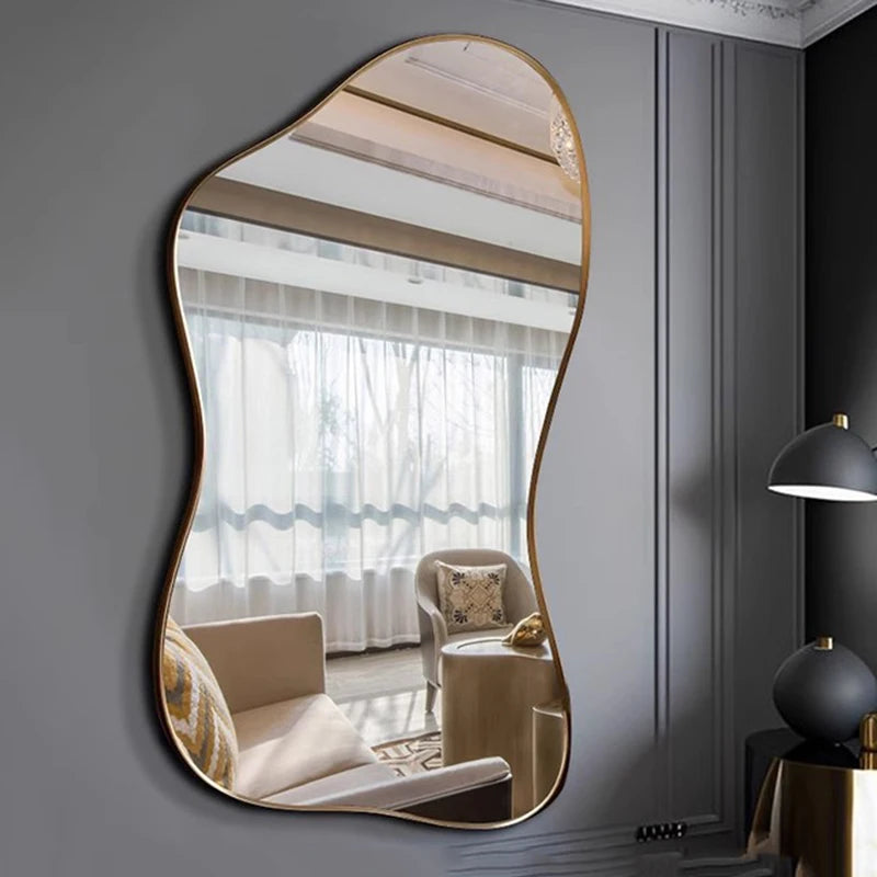 Full Body Mirror Standing Art Wall Luxury Irregular Frame Accent Unique Mirror Xenomorph Espelhos Trendy Furniture