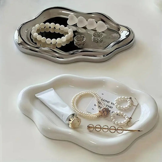 Jewellery Storage Tray Creative Cloud Shapes Plastic Trays Electroplated Jewellery Earrings Ring Display Plates