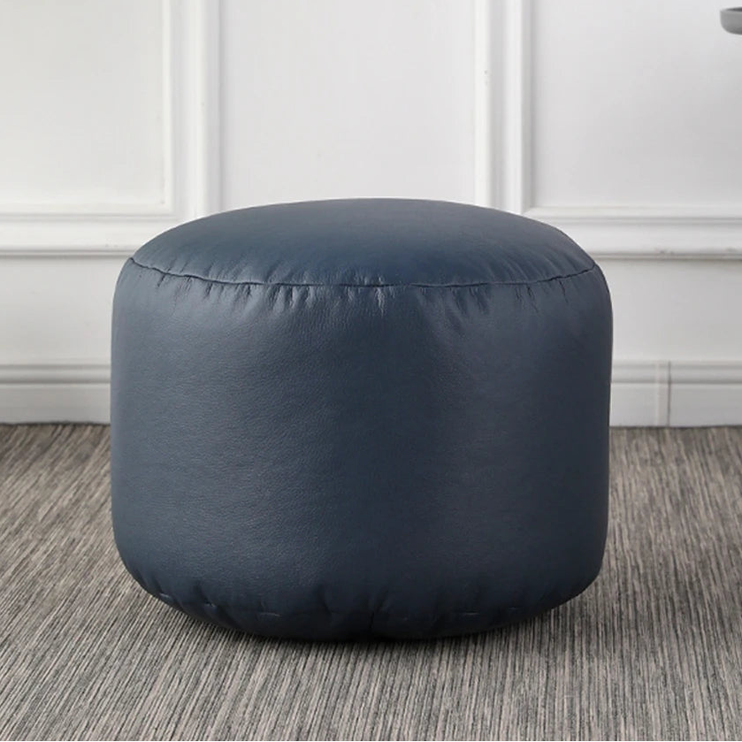 Small Round Faux Leather Ottoman Stool Beanbag Pouf Footstool Stuffed Bean Bag Footrest Floor Corner Seat Puff JD004