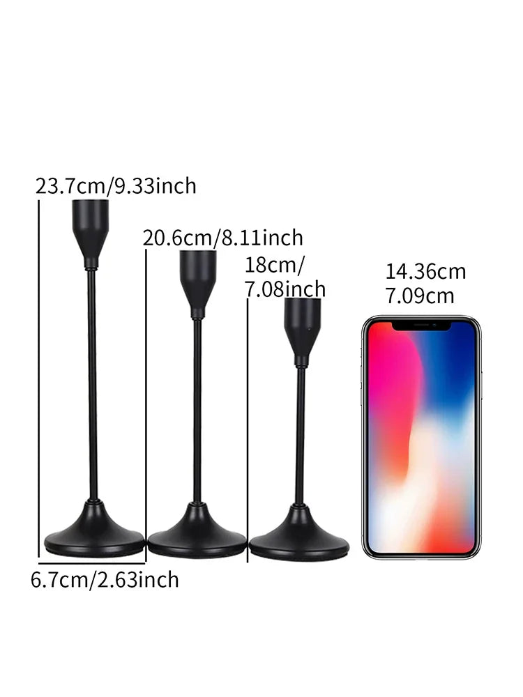 Set of 3 European Style Metal Candle Holders Candlestick Fashion Wedding Table Candle Stand Exquisite Candlestick Christmas Tabl