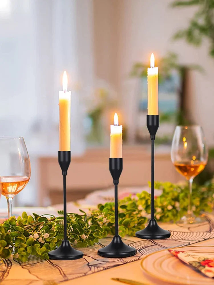 Set of 3 European Style Metal Candle Holders Candlestick Fashion Wedding Table Candle Stand Exquisite Candlestick Christmas Tabl