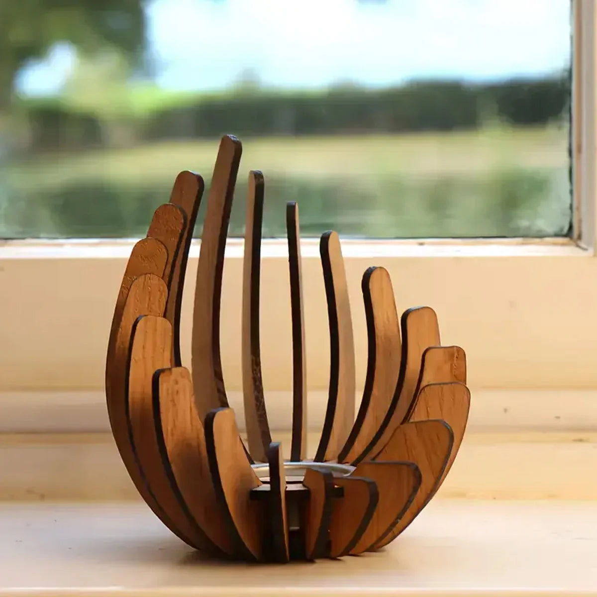 Lotus Candle Holder - Elegant Wooden Tea Light Center-piece, Home Table Decor for Weddings, Christmas, Mot