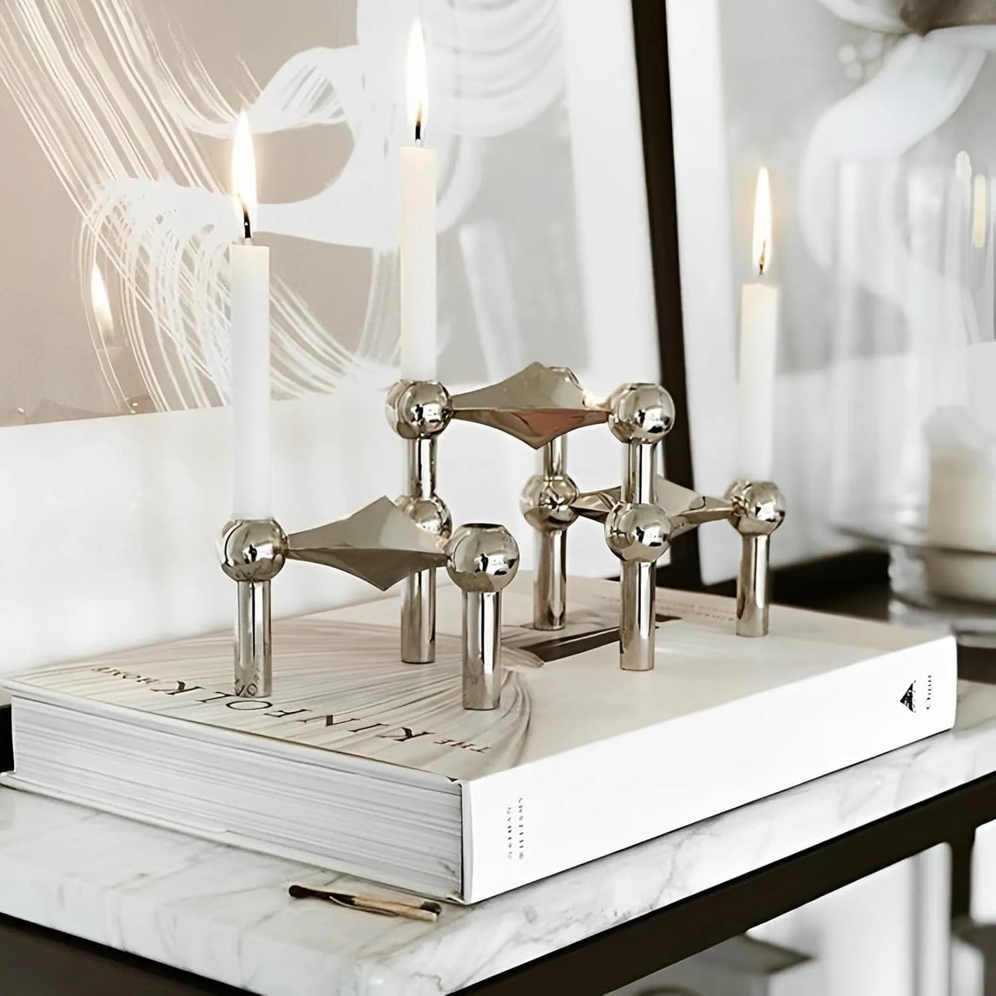 Luxury Candlestick Holders Modular Stand Nordic Stainless Steel Candlestick for Living Room/Bedroom Decor