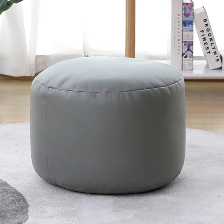 Small Round Faux Leather Ottoman Stool Beanbag Pouf Footstool Stuffed Bean Bag Footrest Floor Corner Seat Puff JD004