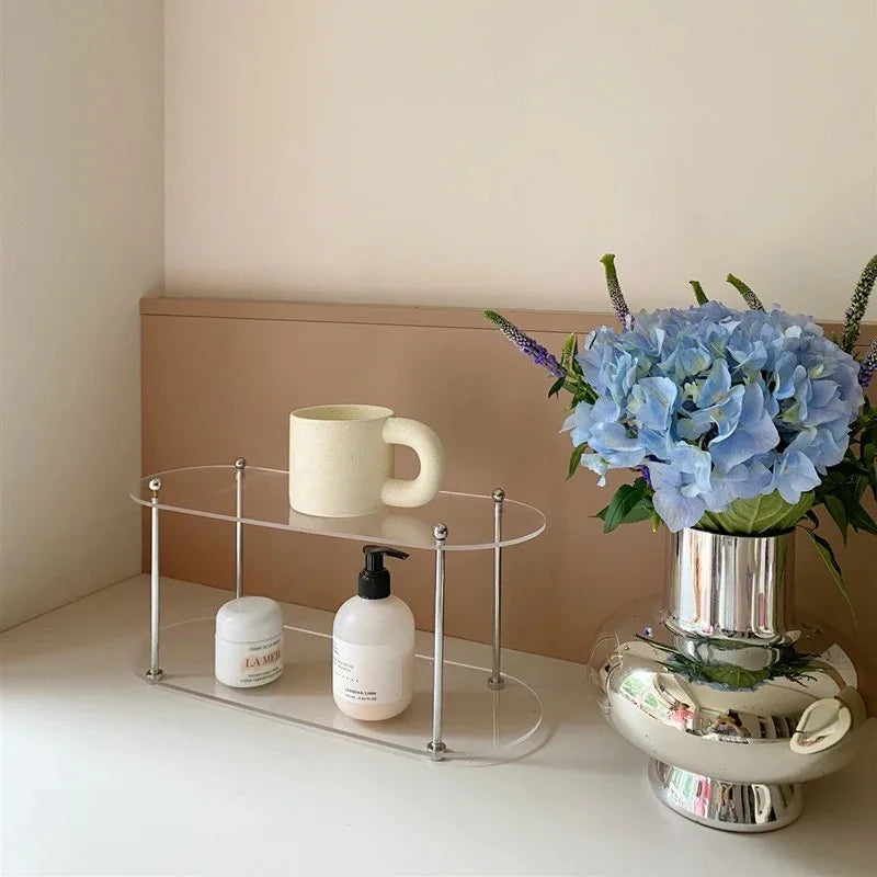 2026 New Ins Perfume Cosmetics Acrylic Storage Rack Water Cup Hand-made Bathroom Storage Desktop Storage Display Stand