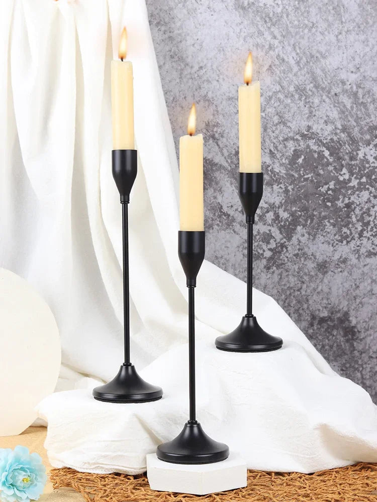 Set of 3 European Style Metal Candle Holders Candlestick Fashion Wedding Table Candle Stand Exquisite Candlestick Christmas Tabl