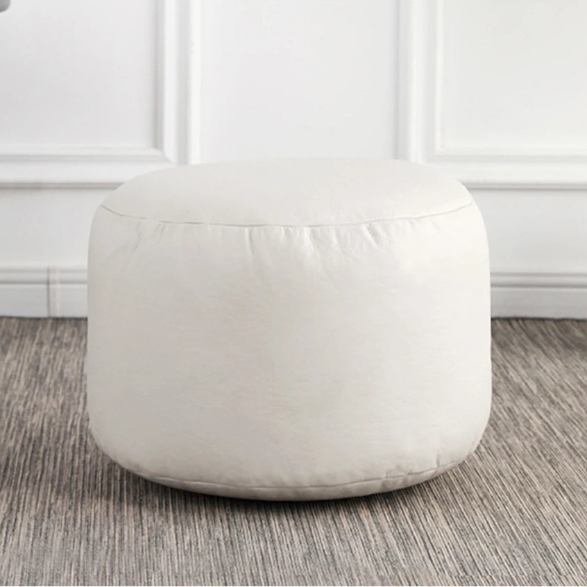 Small Round Faux Leather Ottoman Stool Beanbag Pouf Footstool Stuffed Bean Bag Footrest Floor Corner Seat Puff JD004