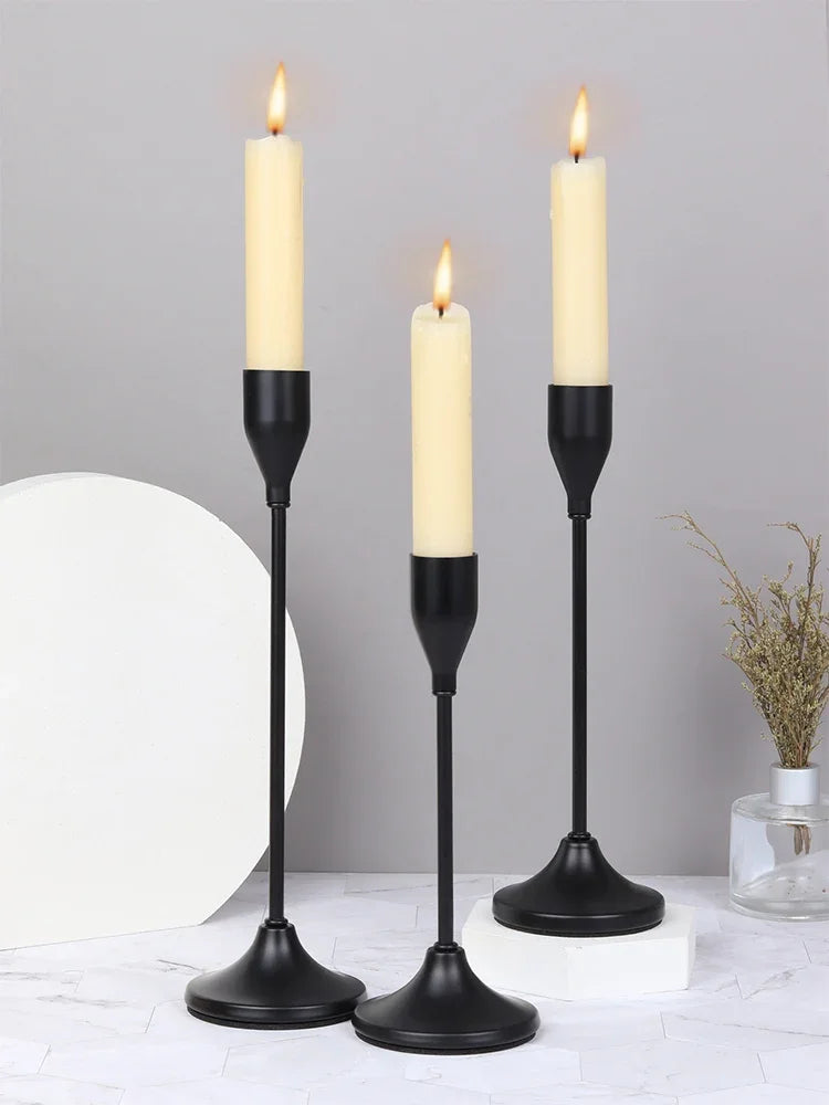 Set of 3 European Style Metal Candle Holders Candlestick Fashion Wedding Table Candle Stand Exquisite Candlestick Christmas Tabl