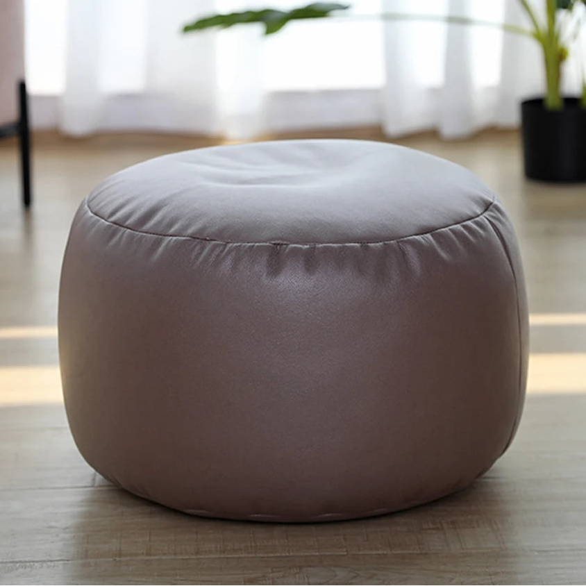 Small Round Faux Leather Ottoman Stool Beanbag Pouf Footstool Stuffed Bean Bag Footrest Floor Corner Seat Puff JD004